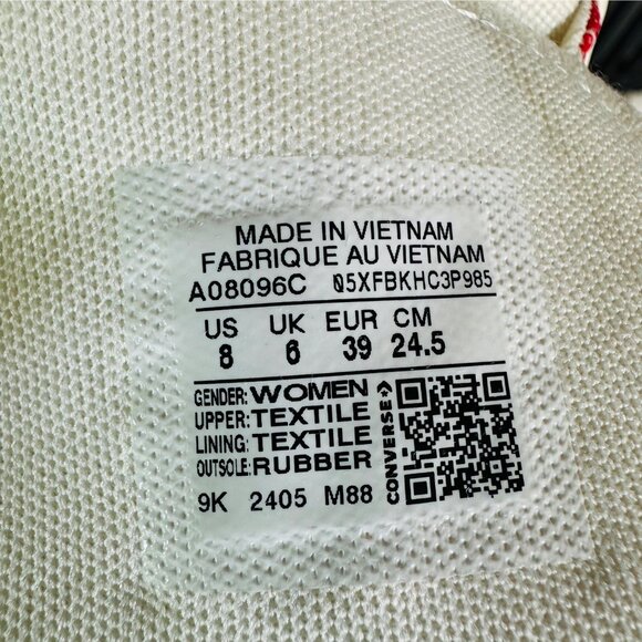 ⭐Converse Ctas Lift Platform Cherries Sz 8 Women Shoes Egret Red Sneaker A08096C - Picture 12 of 12